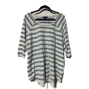 Isaac Mizrahi Live!‎ blue striped shirt size XL